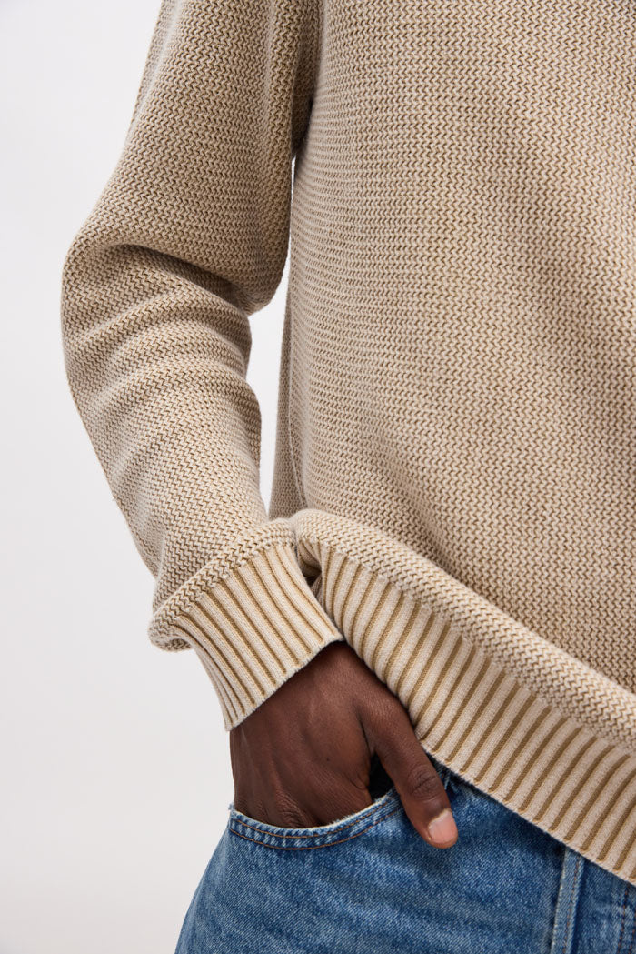 Men's Dune Open Knit Sweater - Khaki