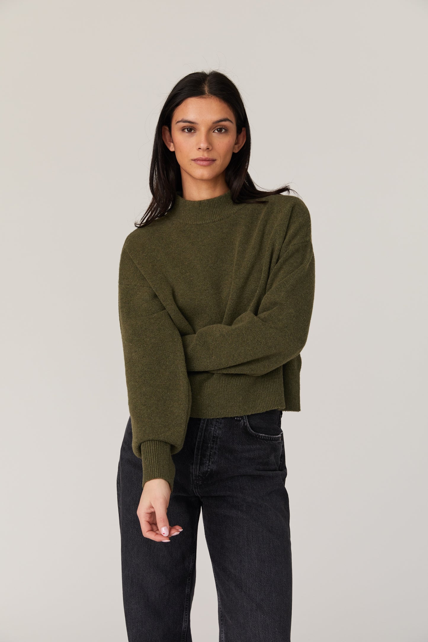 Women's Vhari Crew Neck Jumper - Olive Night