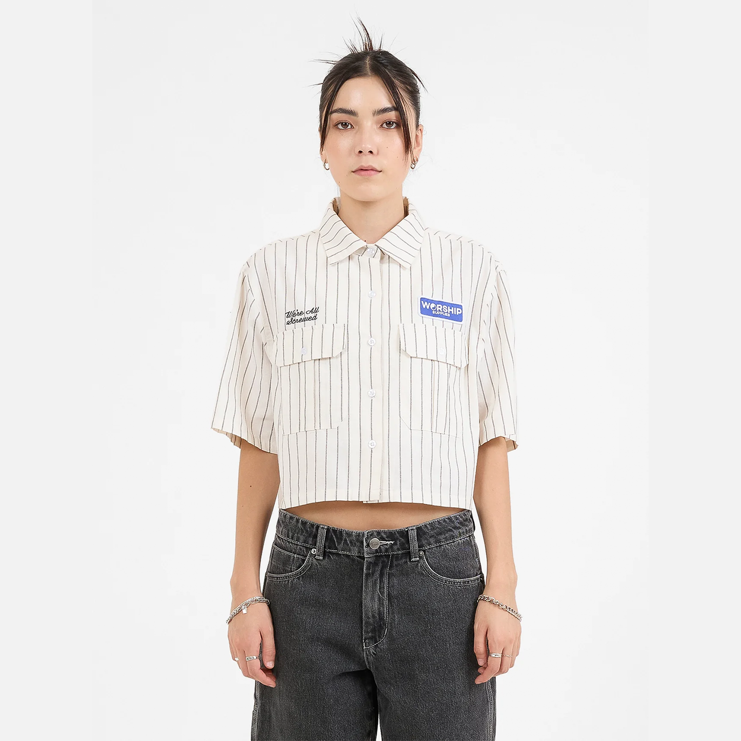 Women's Screwed Box Fit Work Shirt - Bone