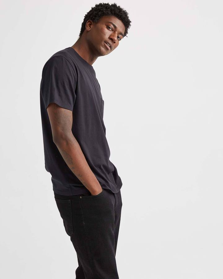 Men's Pima Cotton Pocket Tee - Black