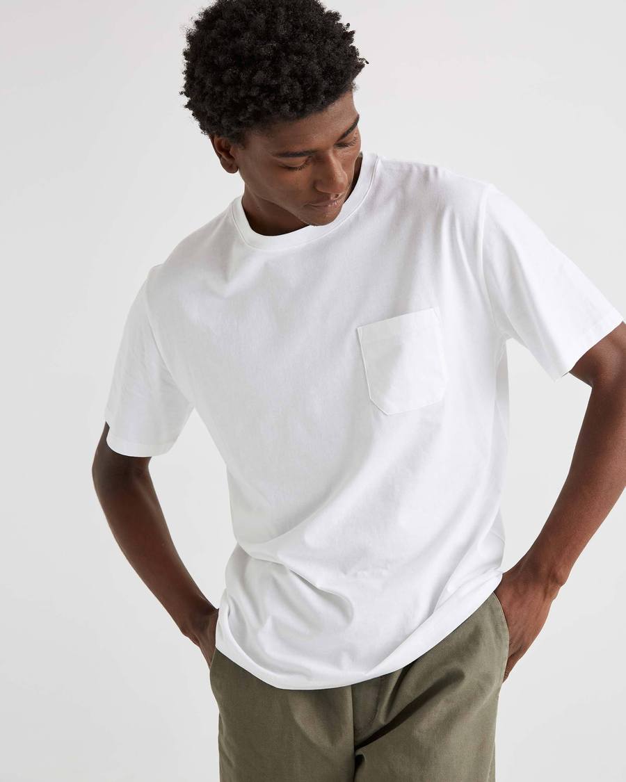 Men's Pima Cotton Pocket Tee - White