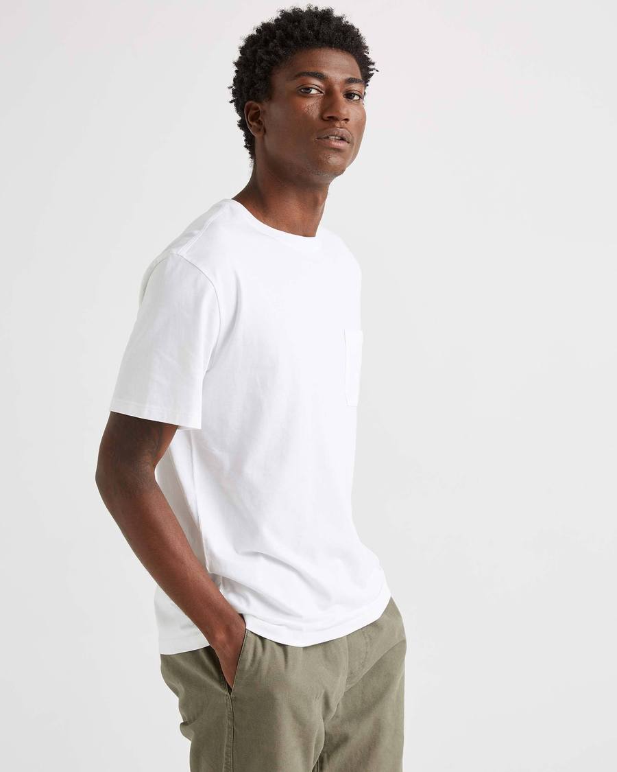 Men's Pima Cotton Pocket Tee - White