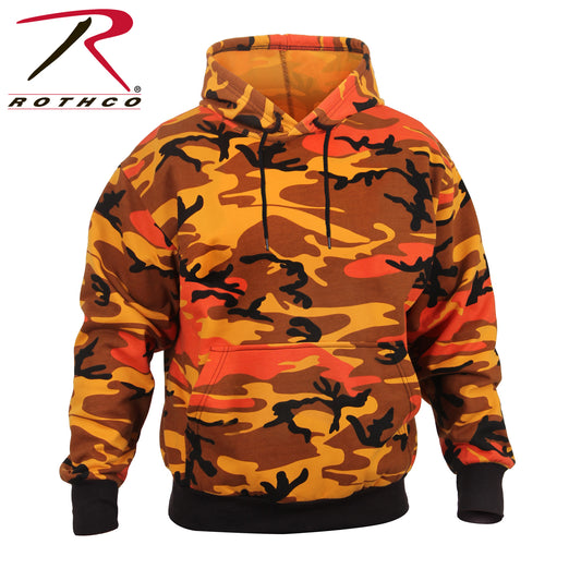 ROTHCO CAMO PULLOVER HOODED SWEATSHIRT - SAVAGE ORANGE CAMO - ORANGE/BLACK