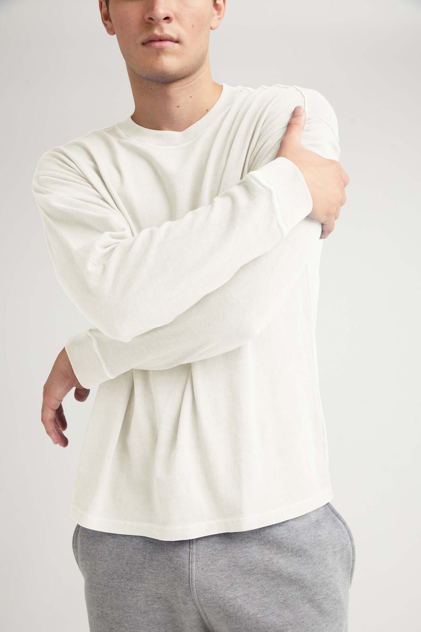 Men's Relaxed Long Sleeve Tee - Bone