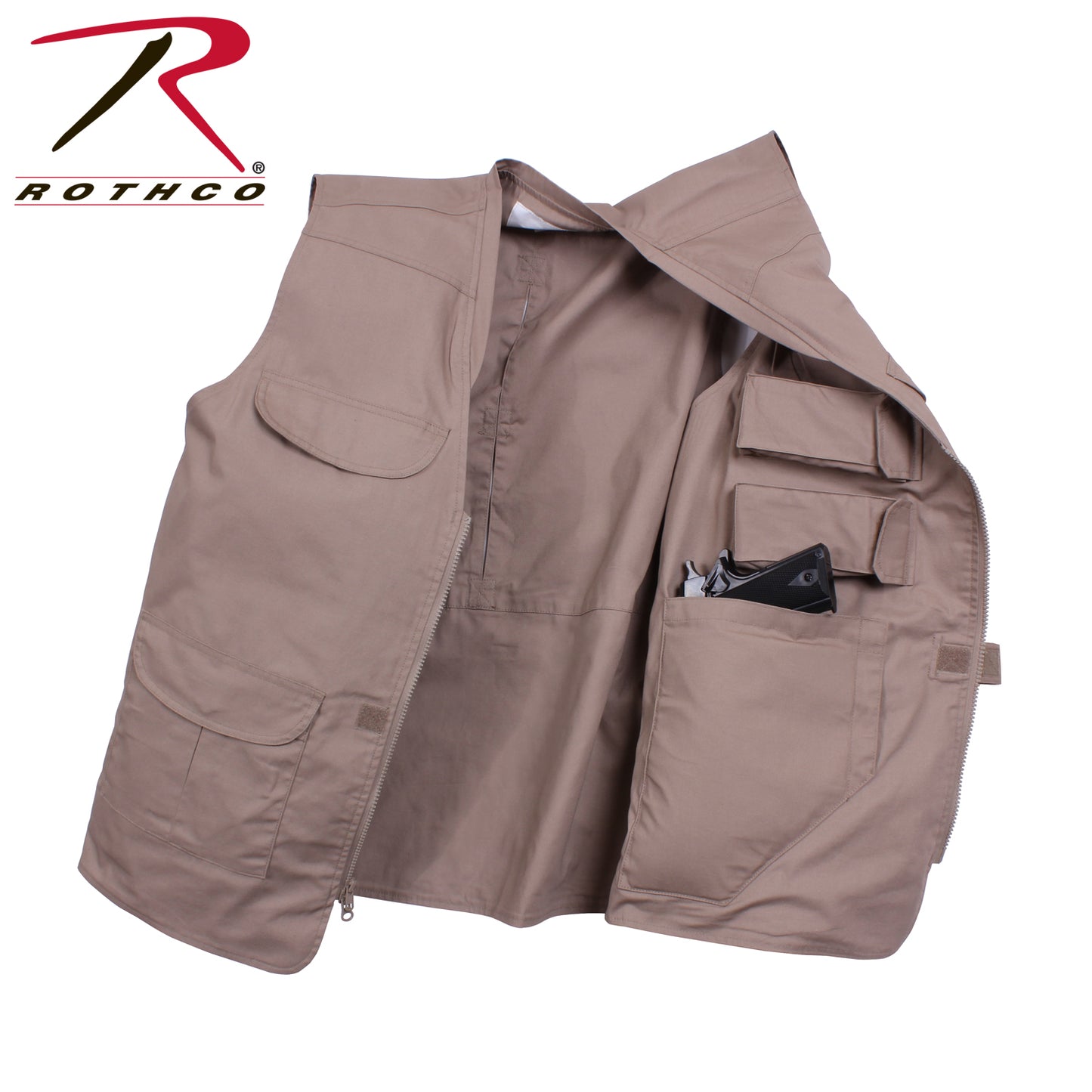 ROTHCO LIGHTWEIGHT PROFESSIONAL CONCEALED CARRY VEST - KHAKI