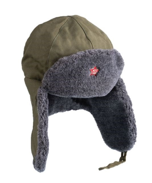 SOVIET OD WINTER CAP W/ INSIGNIA