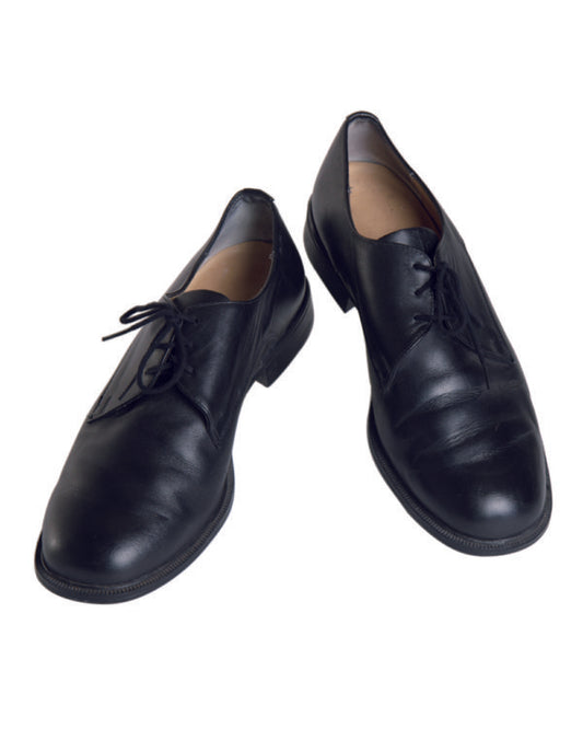 GERMAN BLACK LEATHER DRESS SHOES - USED