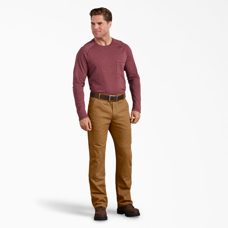 Men's Dickies Double Knee Duck Pant Regular Fit DP903 - Stonewashed Brown