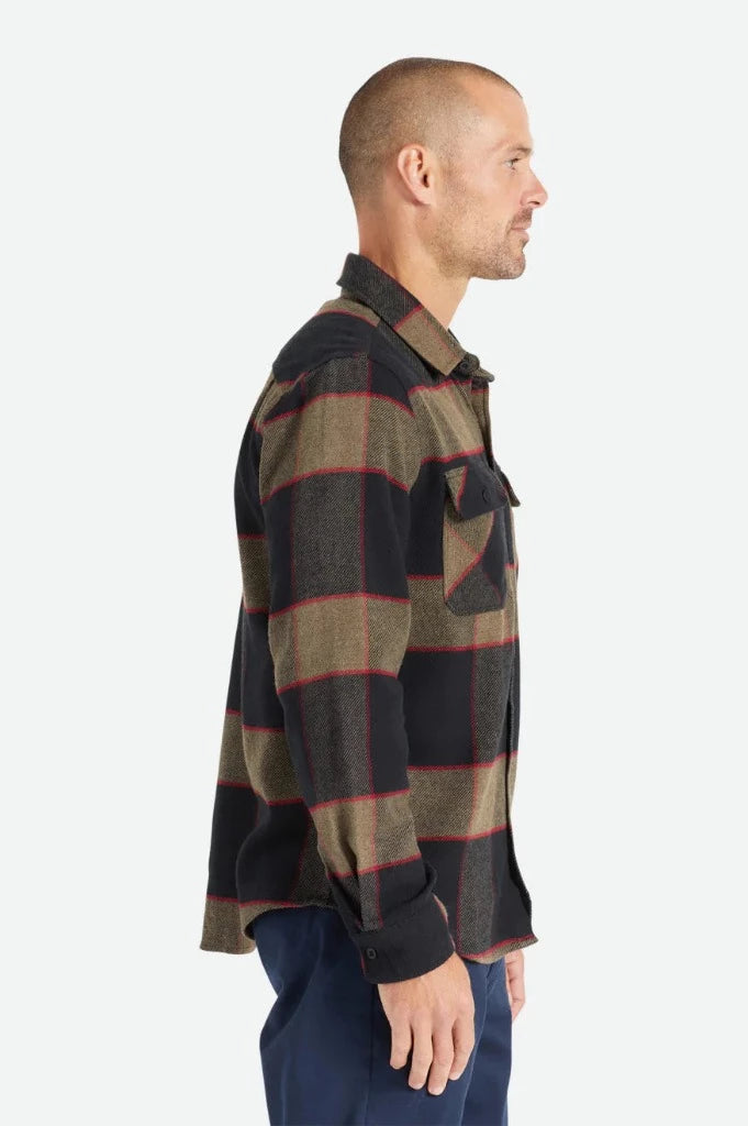 Men's Bowery L/S Flannel - Heather Grey / Charcoal