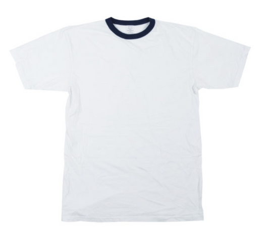 GERMAN WHITE T-SHIRT - BLUE TRIM