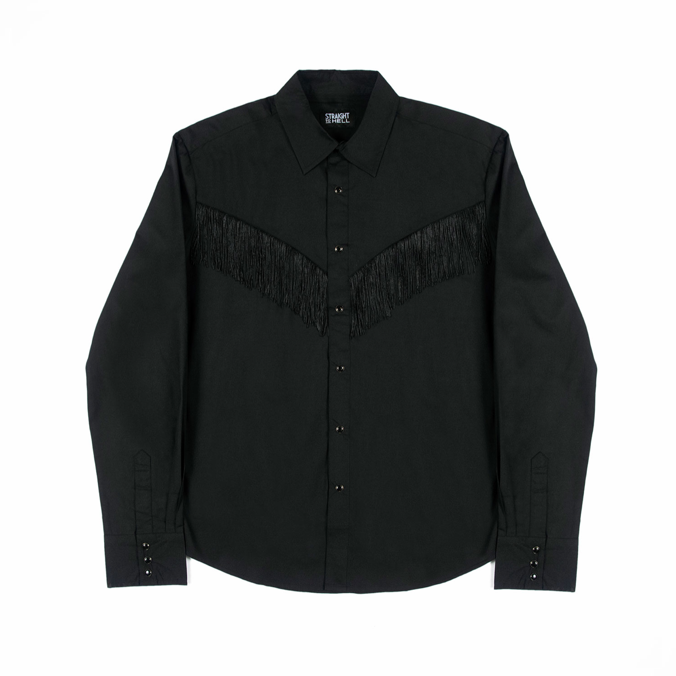 Men's Around Town Long Sleeve Button up - Black Fringe