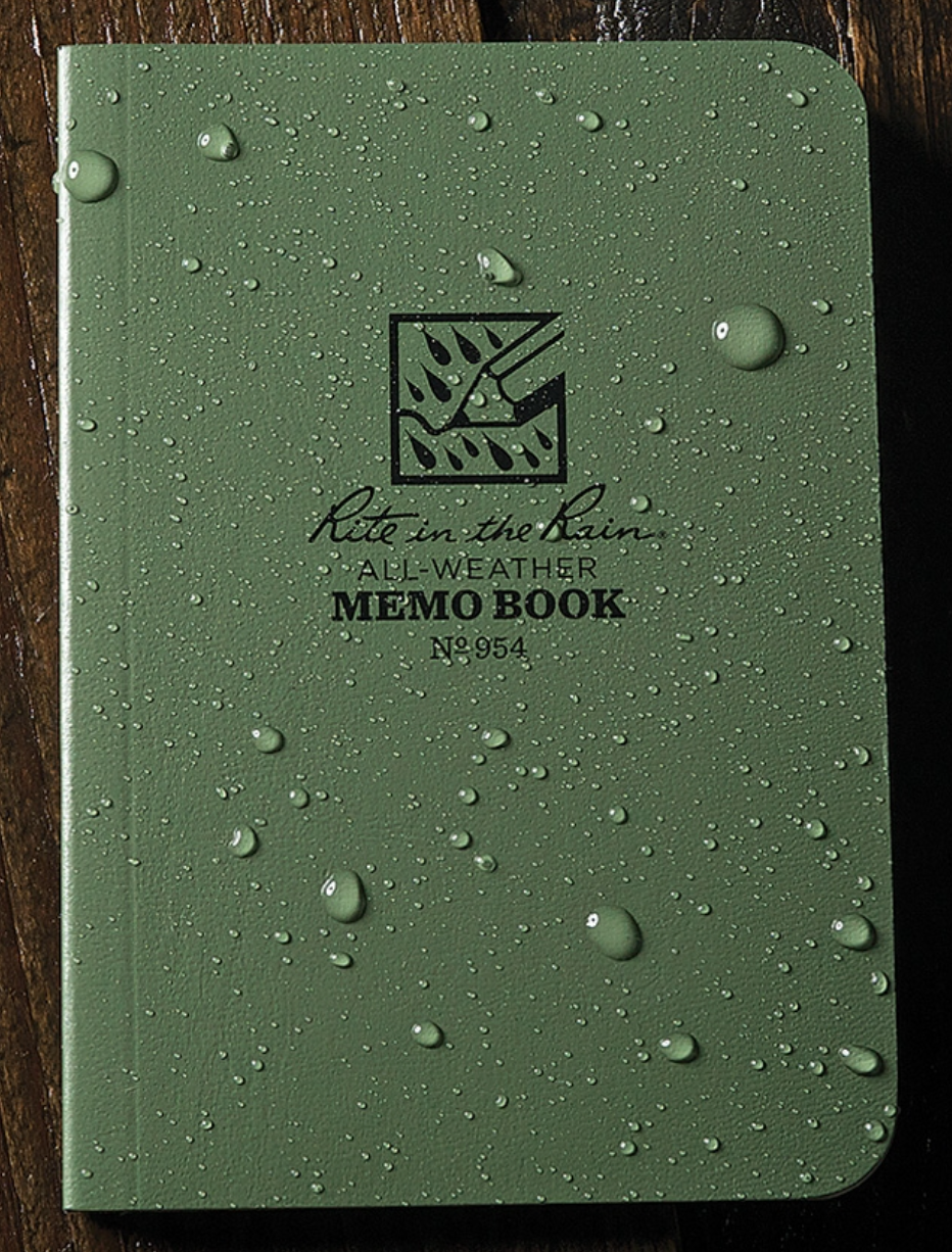 RITE IN THE RAIN WATERPROOF POCKET MEMO BOOK - OLIVE