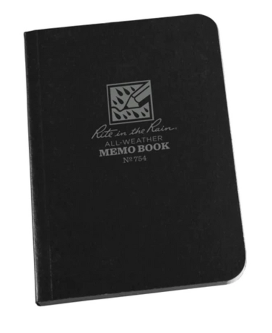 RITE IN THE RAIN WATERPROOF POCKET MEMO BOOK - BLACK