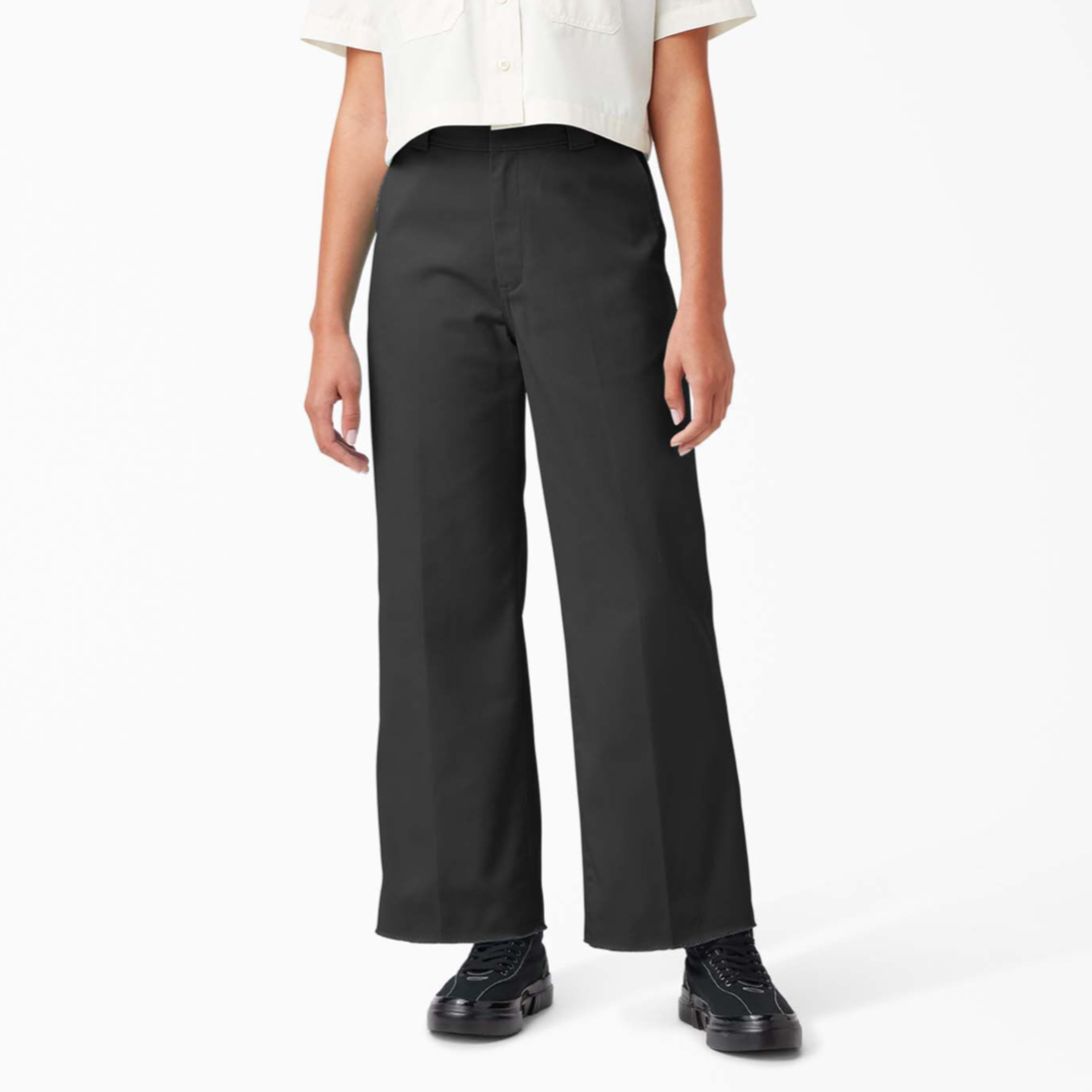 Women's Dickies Regular Fit Cropped Pants - Rinsed Black