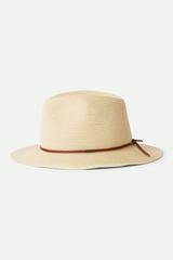 Wesley Straw Packable Fedora - Tan