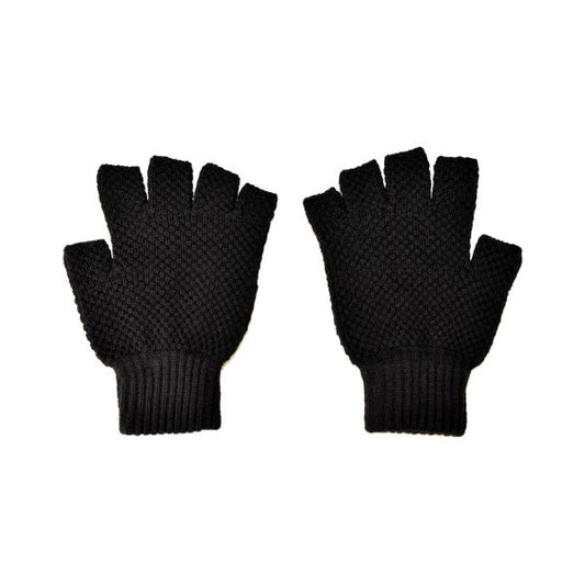 MEN'S ROLLERS FINGERLESS GLOVES - BLACK